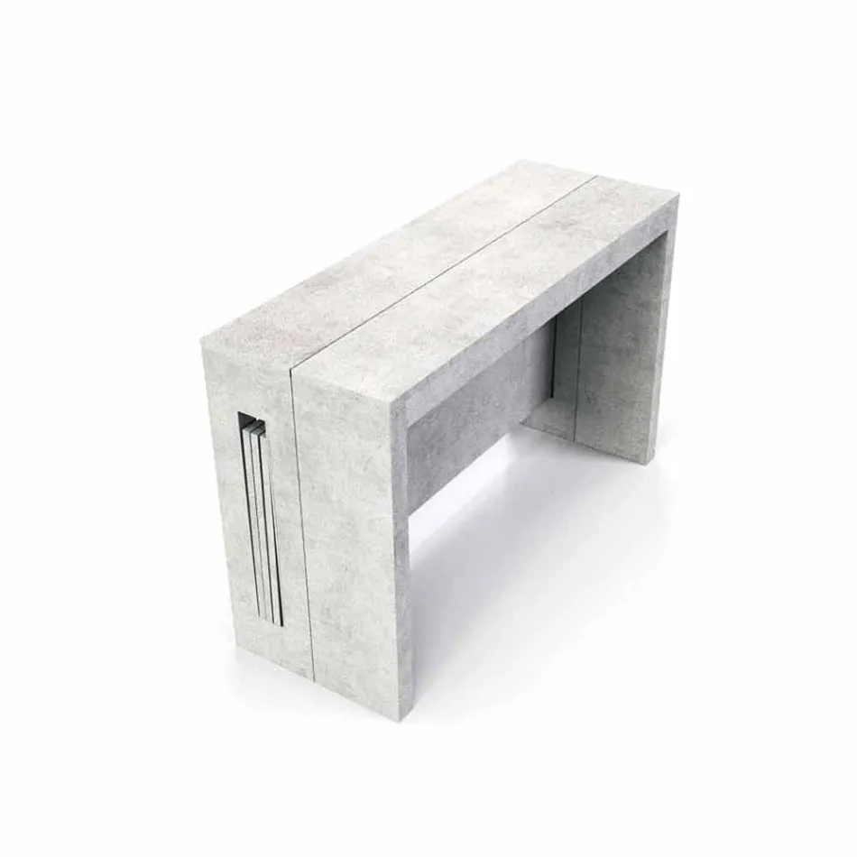 Console extensible en mélaminé avec extensions Ussana intégrées Viadurini