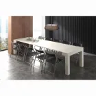 Console extensible en mélaminé pliant blanc à pores ouverts Bosa Viadurini