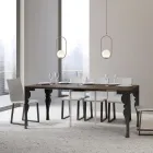 Console extensible moderne en bois anthracite et métal fabriquée en Italie - Sassone Viadurini