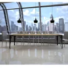 Console extensible moderne en bois anthracite et métal fabriquée en Italie - Sassone Viadurini