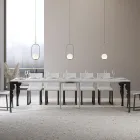 Console extensible moderne en bois anthracite et métal fabriquée en Italie - Sassone Viadurini