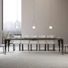 Console extensible moderne en bois anthracite et métal fabriquée en Italie - Sassone Viadurini