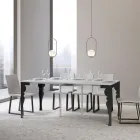 Console extensible moderne en bois anthracite et métal fabriquée en Italie - Sassone Viadurini