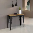 Console extensible moderne en bois anthracite et métal fabriquée en Italie - Sassone Viadurini