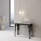 Console extensible moderne en bois anthracite et métal fabriquée en Italie - Sassone Viadurini