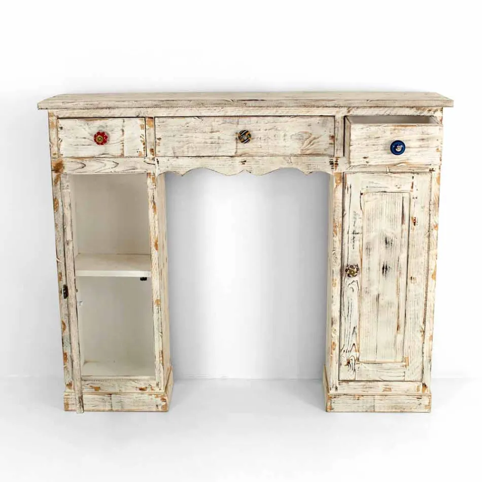 Consolle artisanale en bois de sapin massif Fabriqué en Italie - Carminia Viadurini