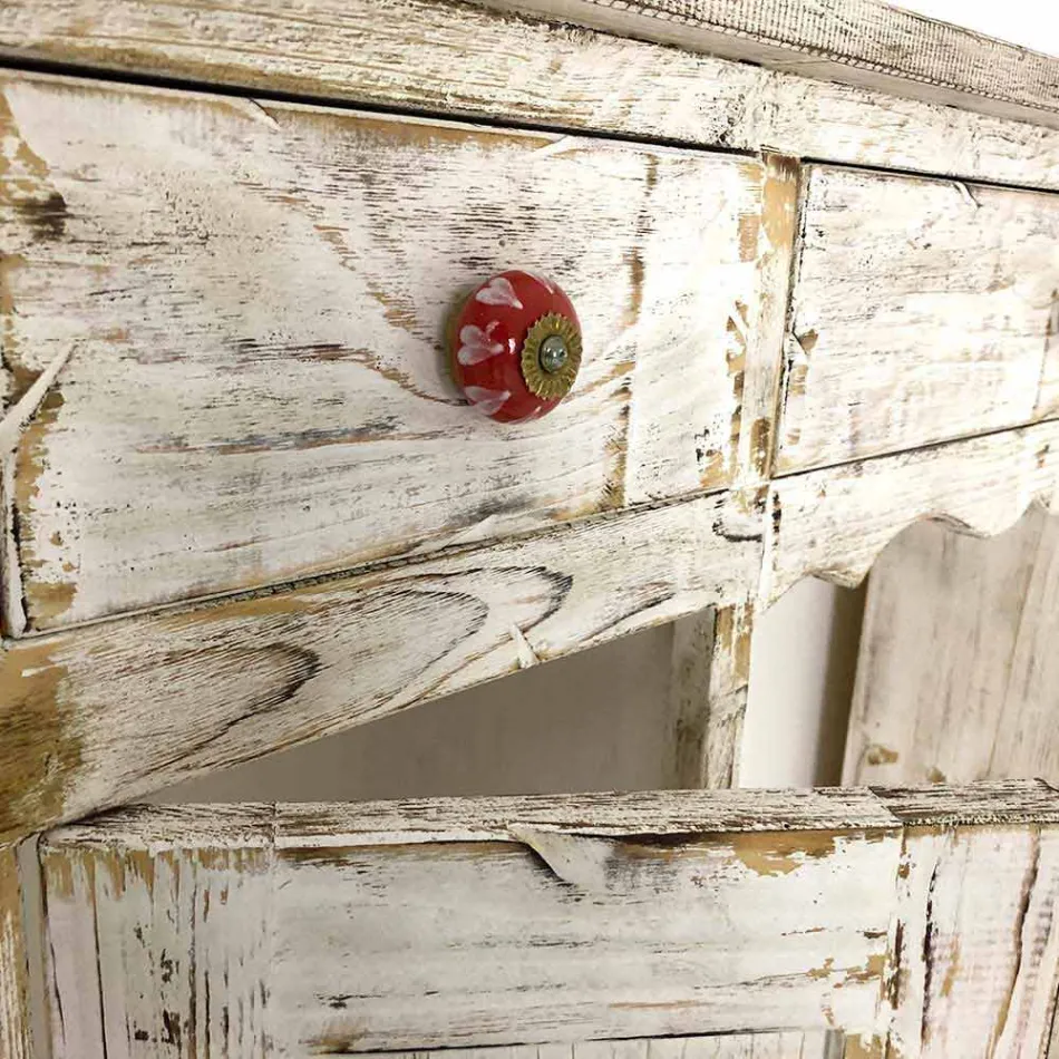 Consolle artisanale en bois de sapin massif Fabriqué en Italie - Carminia Viadurini