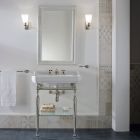 Console de salle de bain en céramique vintage 65 cm avec pieds en métal Made in Italy Nausica Viadurini