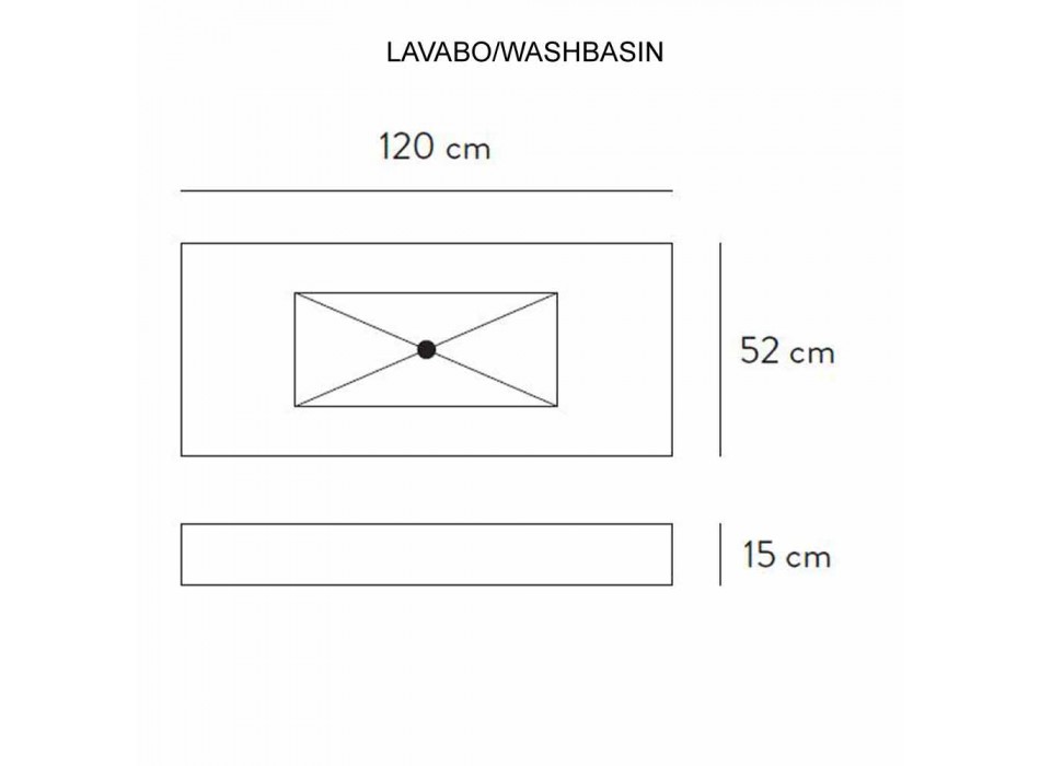Console de salle de bain Lavabo intégré et étagère suspendue en finitions Gres 4 - Rampina Viadurini