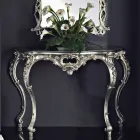 Console avec panneau en MDF et décors multicolores, fabriquée en Italie par Giacomo. Viadurini