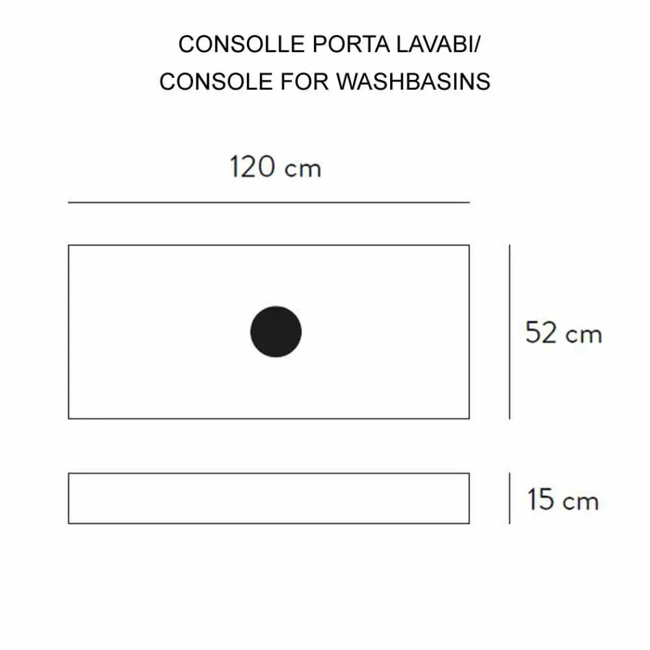 Console de salle de bain avec vasque et étagère en grès cérame 4 finitions - Ramina Viadurini
