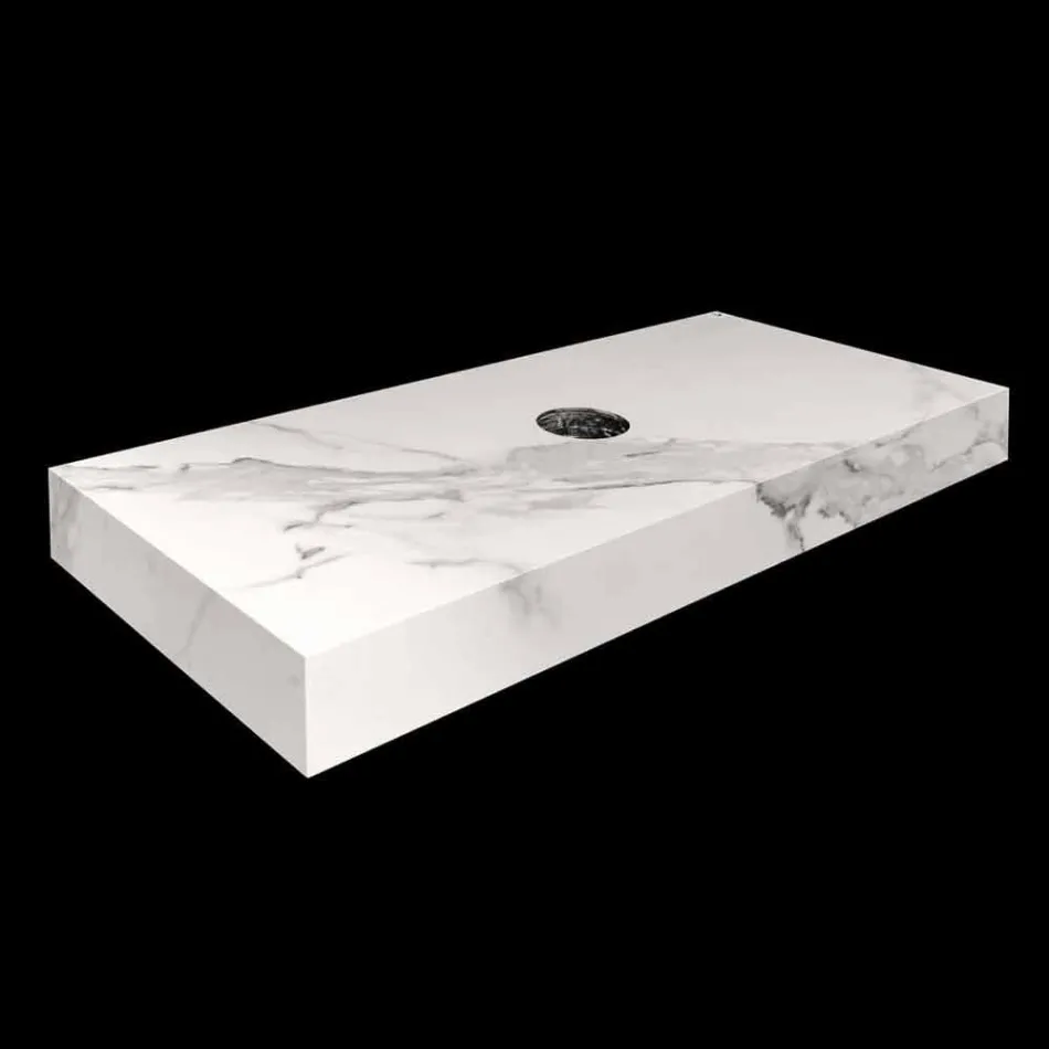 Console de salle de bain avec vasque et étagère en grès cérame 4 finitions - Ramina Viadurini