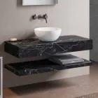 Console de salle de bain avec vasque et étagère en grès cérame 4 finitions - Ramina Viadurini