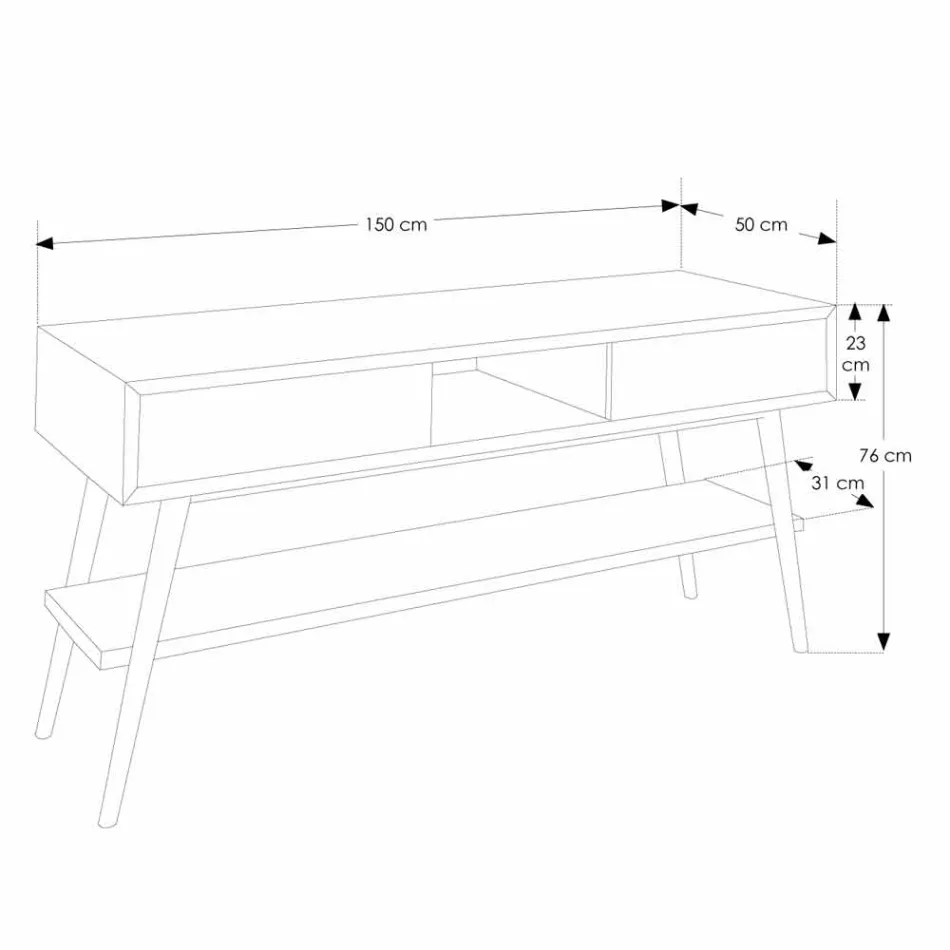 Console de salle de bain design moderne en teck naturel de Pistoia Viadurini