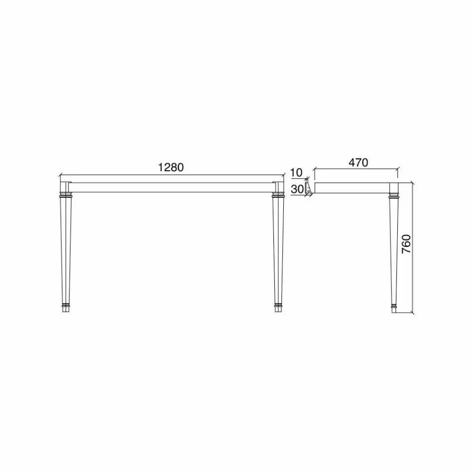 Console de salle de bain L 135 cm avec double vasque en céramique Made in Italy - Nausica Viadurini