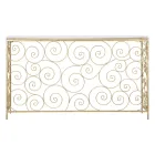 Console d'entrée en fer finition dorée avec dessus en marbre - Carlotta Viadurini