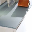 Console de salon en métal avec plateau en cristal Made in Italy - Iridio Viadurini