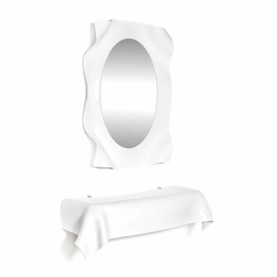 Console design moderne drapé souhait plexi blanc Viadurini