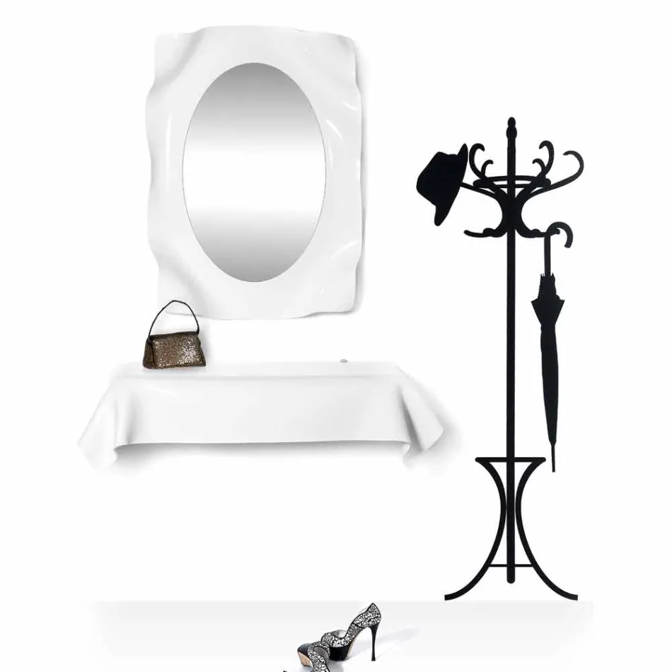 Console design moderne drapé souhait plexi blanc Viadurini