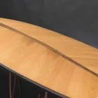 Console design avec le placage et l'artisanat chêne noyer Fenice Viadurini