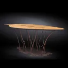 Console design avec le placage et l'artisanat chêne noyer Fenice Viadurini