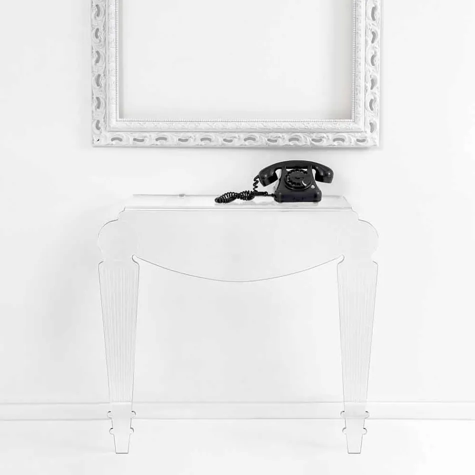 Console design en plexiglas transparent produite en Italie, Africo Viadurini