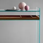Console design en verre extra-clair avec plateau Made in Italy - Impératif Viadurini