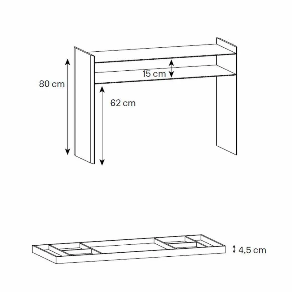 Console design en verre extra-clair avec plateau Made in Italy - Impératif Viadurini