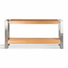 Console de conception à double plateau rectangulaire en chêne Aida Viadurini