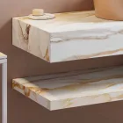 Console et étagère de salle de bain en Gres et lavabo en Vetrochina, 4 couleurs - Rametina Viadurini