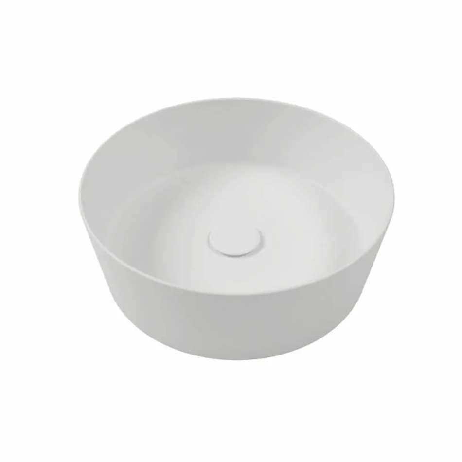 Console et étagère de salle de bain en Gres et lavabo en Vetrochina, 4 couleurs - Rametina Viadurini