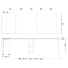 Console d'extérieur extensible avec base en métal et plateau en Hpl - Aghetto Viadurini