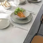 Console d'extérieur extensible avec base en métal et plateau en Hpl - Aghetto Viadurini