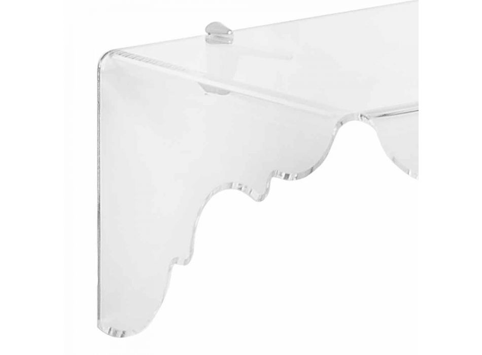 Console fixée à la paroi dans un plexiglass transparent Bianca, fabriqué en Italie Viadurini