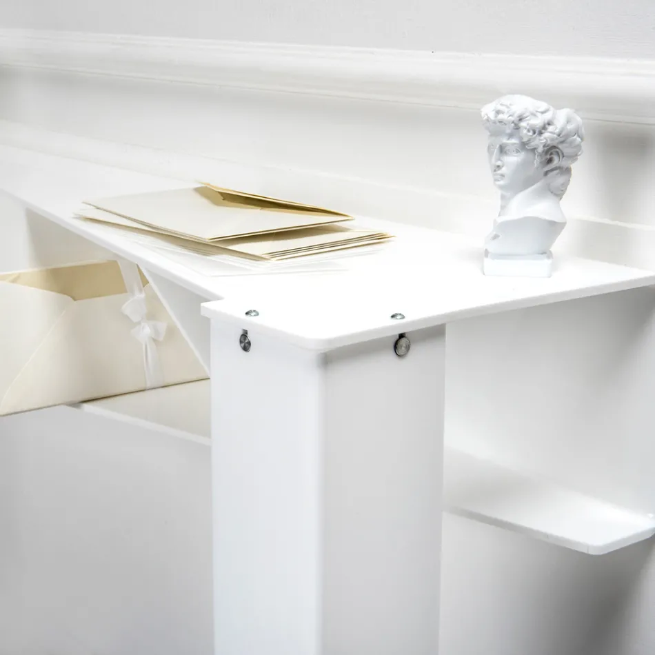 Console Fixe avec 4 Compartiments de Rangement d'Objets en PMMA Made in Italy - Aladdin Viadurini