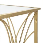 Console d'Entrée Fixe en Fer Doré avec Plateau Miroir - Emilia Viadurini