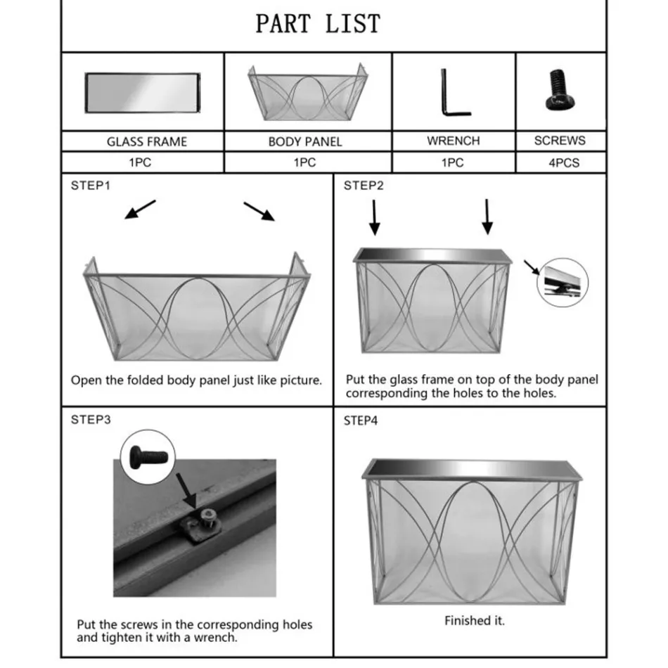 Console d'Entrée Fixe en Fer Doré avec Plateau Miroir - Emilia Viadurini