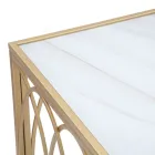 Console d'entrée fixe en fer doré avec plateau en verre - Primula Viadurini