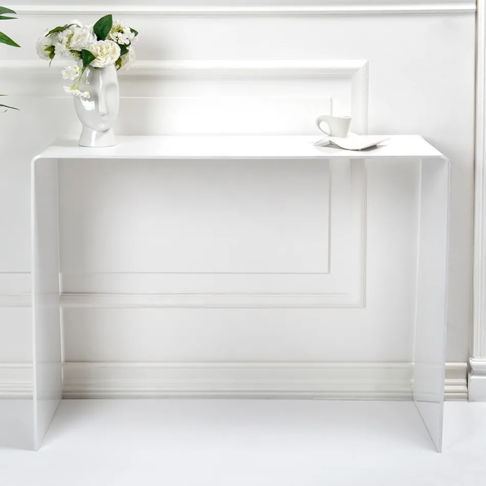 Console Fixe en Plexiglas Blanc ou Fumé Made in Italy - Genio Viadurini