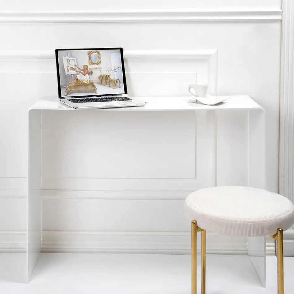 Console Fixe en Plexiglas Blanc ou Fumé Made in Italy - Genio Viadurini