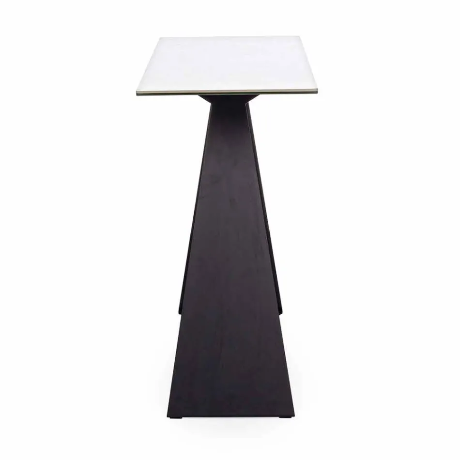 Console en acier avec plateau en céramique et verre Design moderne - Cubebe Viadurini