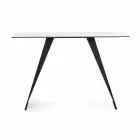 Console en acier avec plateau en céramique et verre Design moderne - Cubebe Viadurini