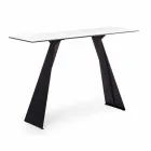 Console en acier avec plateau en céramique et verre Design moderne - Cubebe Viadurini