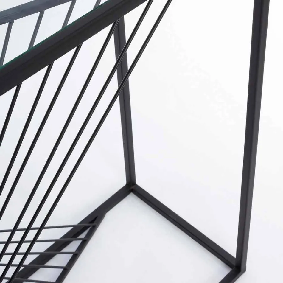 Console en acier et verre design moderne spirale originale - Sasuke Viadurini