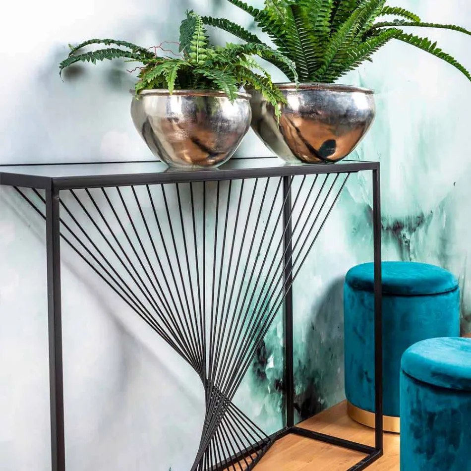 Console en acier et verre design moderne spirale originale - Sasuke Viadurini