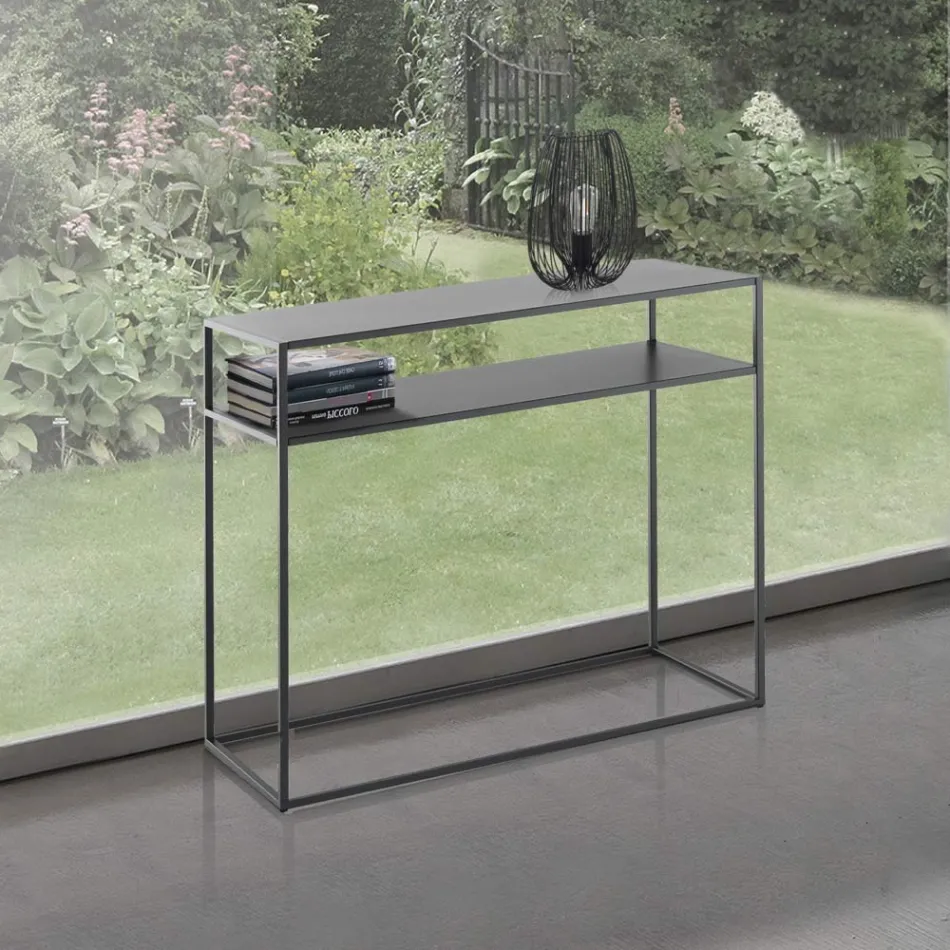 Console en Acier Peint Anthracite - Osmium Viadurini