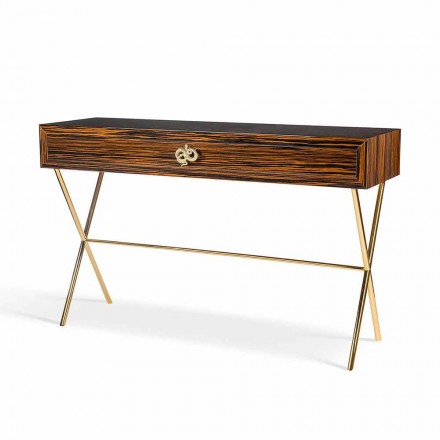 Console en bois d'ébène poli avec 4 tiroirs Ada Viadurini