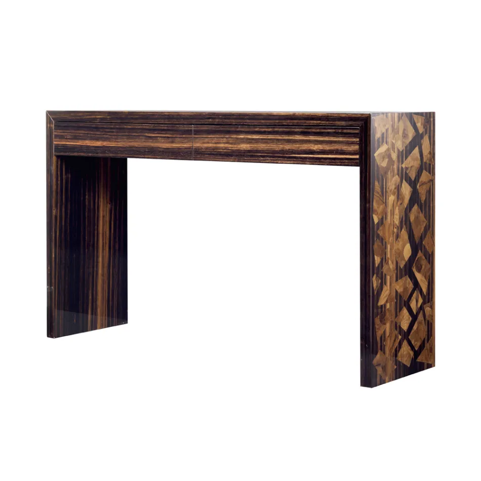 Table console moderne en bois d'ébène Grilli Zarafa made in Italy Viadurini