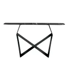 Console Concordia en métal avec plateau en céramique effet marbre, fabriquée en Italie Viadurini