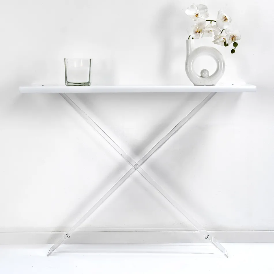 Console en plexiglas pour entrée ou salon Made in Italy - Tennessee Viadurini